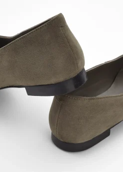 Ballerines en cuir velours