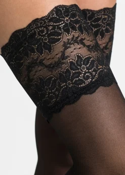 Bas auto-fixants 20den avec dentelle