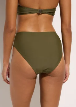Bas de bikini taille haute, échancré