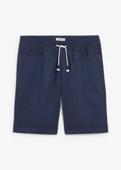 Bermuda à taille élastiquée en lin mélangé, Regular