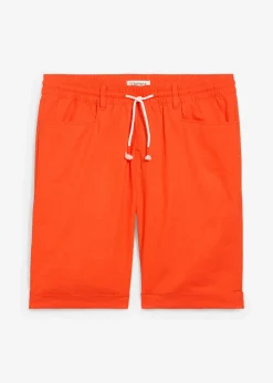 Bermuda à taille élastiquée en lin mélangé, Regular