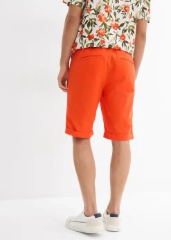 Bermuda à taille élastiquée en lin mélangé, Regular