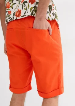 Bermuda à taille élastiquée en lin mélangé, Regular