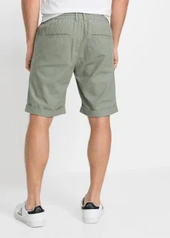 Bermuda à taille élastiquée en lin mélangé, Regular