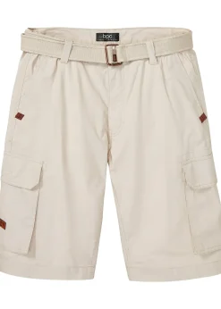 Bermuda cargo avec ceinture et taille élastiquée, Regular