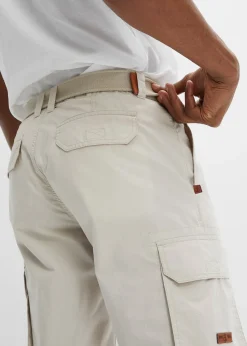 Bermuda cargo avec ceinture et taille élastiquée, Regular