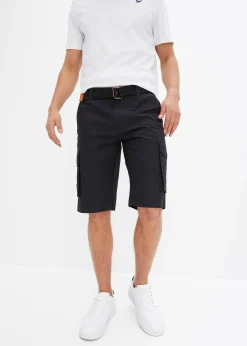 Bermuda cargo avec ceinture et taille élastiquée, Regular