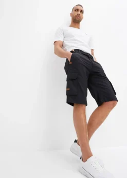 Bermuda cargo avec ceinture et taille élastiquée, Regular