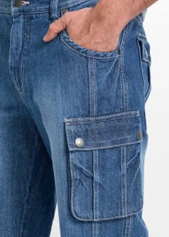 Bermuda cargo en jean, regular