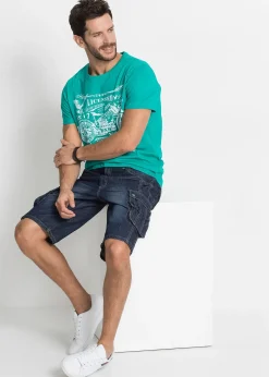 Bermuda cargo en jean, regular