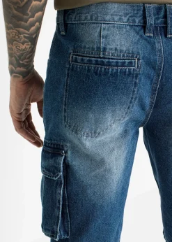 Bermuda cargo long en jean, loose