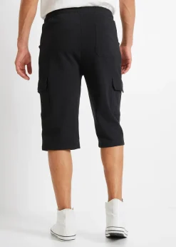 Bermuda cargo long en sweat 100% coton, regular