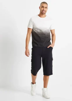 Bermuda cargo long en sweat 100% coton, regular