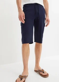 Bermuda cargo long en sweat 100% coton, regular