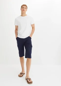 Bermuda cargo long en sweat 100% coton, regular