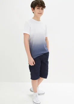 Bermuda cargo regular 100% coton, taille élastiquée