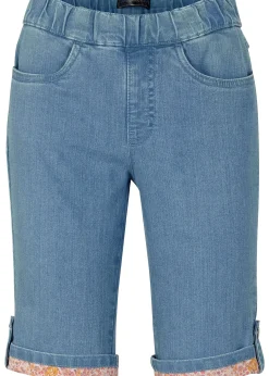 Bermuda en jean avec revers coloré