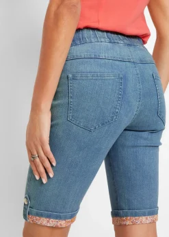 Bermuda en jean avec revers coloré