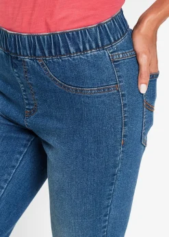 Bermuda en jean avec taille entièrement élastiquée