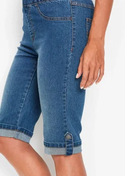Bermuda en jean avec taille entièrement élastiquée