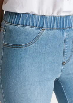 Bermuda en jean avec taille entièrement élastiquée