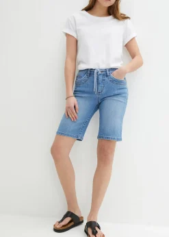 Bermuda en jean, coupe slim, taille mi-haute