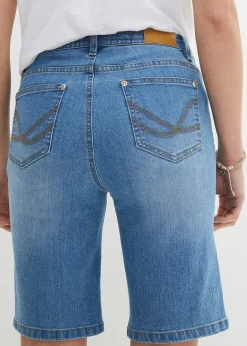 Bermuda en jean, coupe slim, taille mi-haute