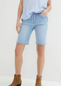 Bermuda en jean, coupe slim, taille mi-haute