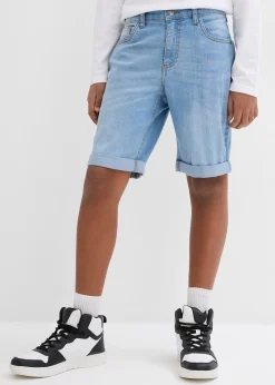 Bermuda en jean extensible à taille réglable, slim