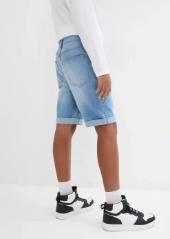 Bermuda en jean extensible à taille réglable, slim