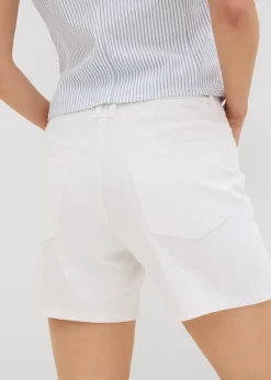 Bermuda en jean taille mi-haute, peu extensible