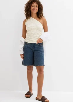 Bermuda en jean, taille mi-haute