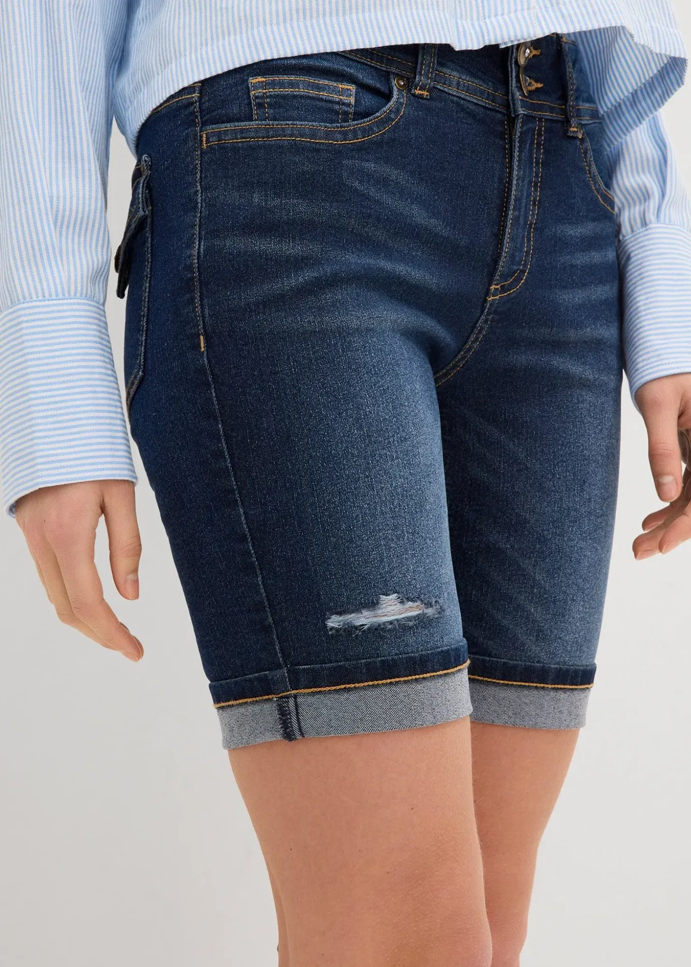 Bermuda en jean, taille mi-haute