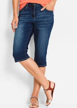 Bermuda en jean, taille mi-haute élastiquée