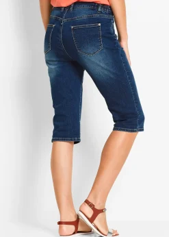 Bermuda en jean, taille mi-haute élastiquée