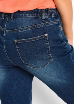 Bermuda en jean, taille mi-haute élastiquée