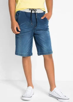 Bermuda en molleton aspect jean, Regular