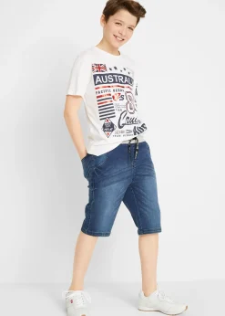 Bermuda en molleton aspect jean, Regular