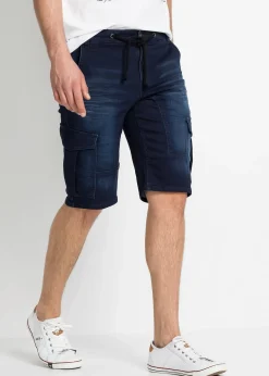 Bermuda en sweat effet jean, regular