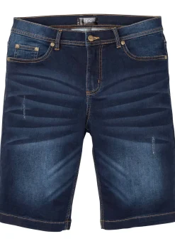 Bermuda en sweat effet jean, coupe ventre confort, regular