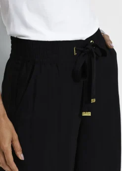 Bermuda en viscose avec ceinture à nouer
