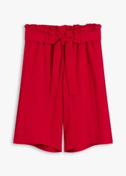 Bermuda fluide en viscose mélangée, taille élastiquée