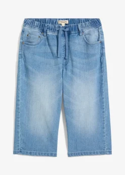 Bermuda long en jean, taille extensible, slim