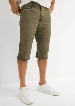 Bermuda long en toile délavée, regular