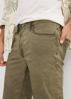 Bermuda long en toile délavée, regular