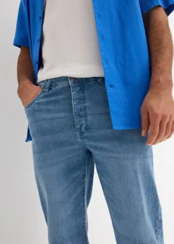 Bermuda long et léger en jean extensible, Regular