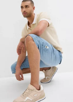 Bermuda long poches cargo en denim léger, coupe loose