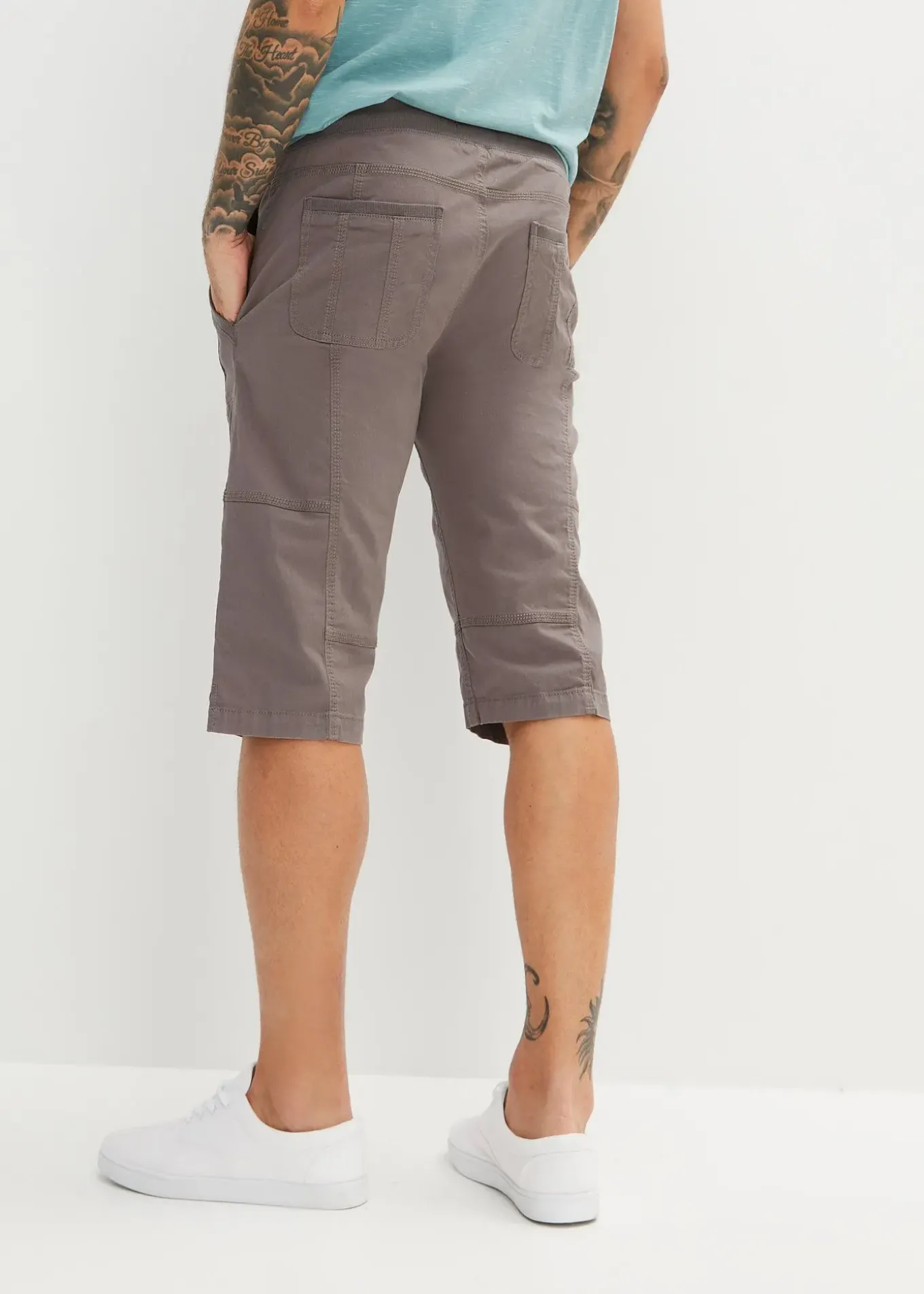 Bermuda long regular à taille élastiquée
