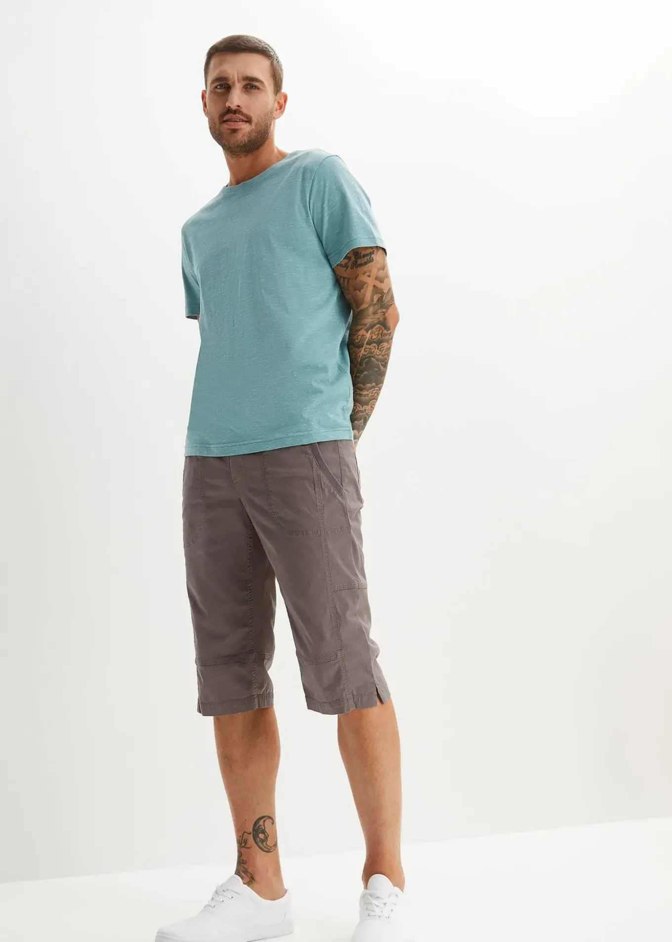 Bermuda long regular à taille élastiquée