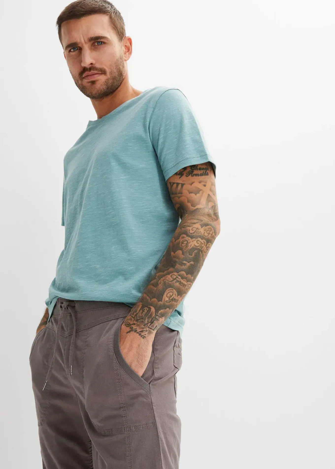 Bermuda long regular à taille élastiquée